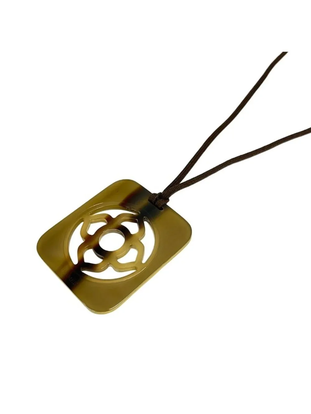 Hermes Necklace Lift GM Beige Dark Brown Gold
